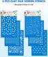 KEOKER Polymer Clay Silk Screen, Silk Screen Stencils for Polymer Clay, 6 PCS Reusable Silkscreen Print Kit,for Printing on Clay & Other Jewelry C...