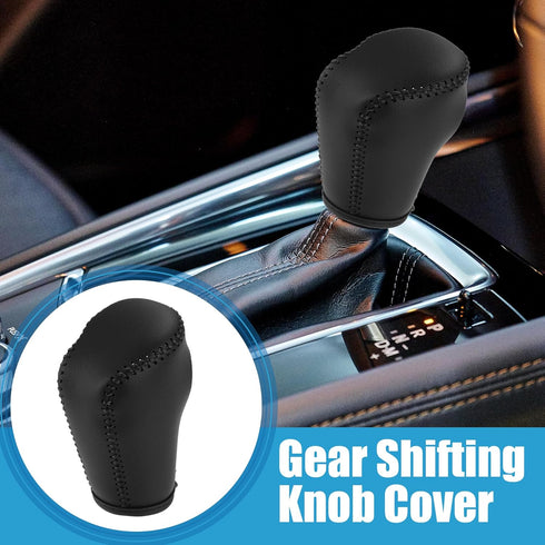 Car Gear Shifting Knob Cover Automatic Transmission Lever Trim for Mazda CX-5 2017-2022 Faux Leather Black...