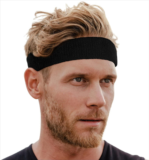 Running Headbands for Men and Women - Athletic Sweatband - Terry Cloth Bands for Basketball, Tennis, Football, Gym, Running, Cosplay & Costumes...