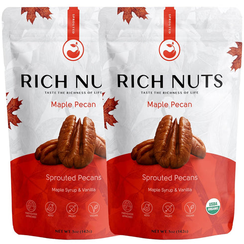 Rich Nuts Maple Pecan Gourmet Sprouted Pecans | Vegan, Paleo, Keto | Made with Maple Syrup, Vanilla Extract and Sea Salt | Non-Roasted from Dehyrd...