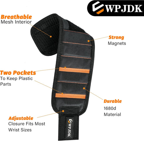 Magnetic Wristband for Holding Screws, Drilling Bits, Nails, Stocking Stuffers Gifts for Men Father's Day Gift Christmas Gifts for Dad Birthday Gi...