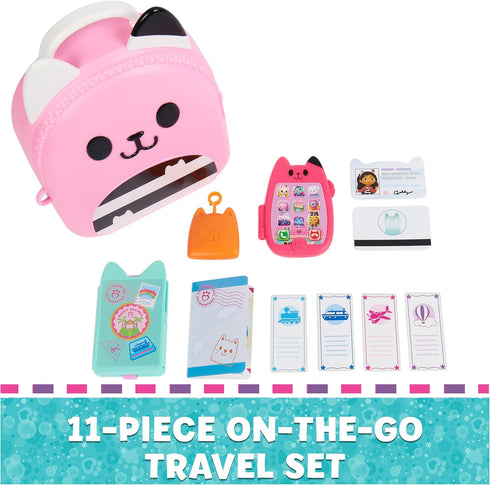 Gabby's Dollhouse, Gabby Girl On-The-Go Travel Set, Pretend Play Travel Toys, Toy Passport, Toy Phone and Compass Charm, Kids Toys for Girls & Boy...