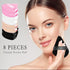 8 Pieces Triangle Powder Puff with 4 Travel Cases, Triangle Makeup Puff, Reusable Velour Cosmetic Foundation Blender Sponge for Loose Powder Body ...