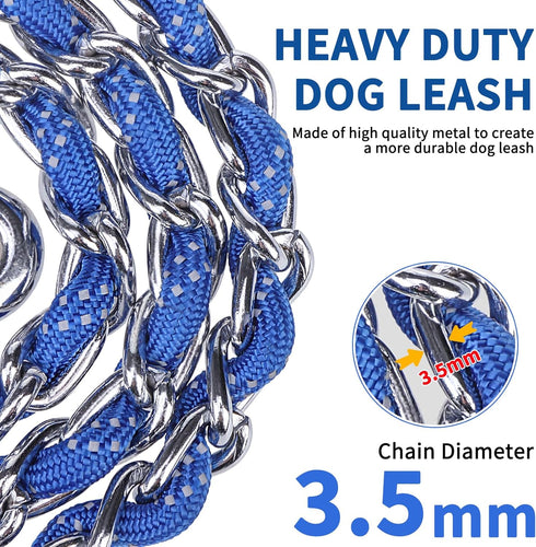 HOMIMP Heavy Duty Dog Leash Chew Proof 4 FT, Reflective Dog Leash for Medium Large Dog, Metal Dog Training Leashes with Soft Padded Handle, Strong...