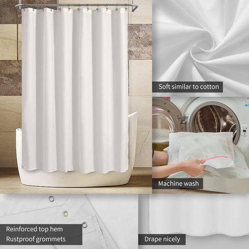 ALYVIA SPRING Extra Long Fabric Shower Curtain Liner Waterproof - 72" x 84", Soft & Lightweight XL Shower Curtain with Magnets, Machine Washable -...