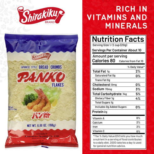 Japanese Style Panko Bread Crumbs – Crispy Panko Flakes, Light and Crunchy, Wheat Bread Crumbs for Cooking and Frying - 6.98oz (Pack of 1)...