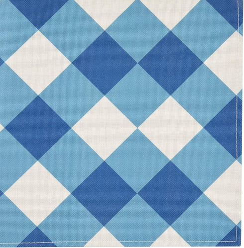 Set of 6 Blue and White Plaid Cloth Placemats, 16.5 x 12.6 Inches Burlap and Polyester Washable Table Mats with Buffalo Design, Farmhouse-Style Di...