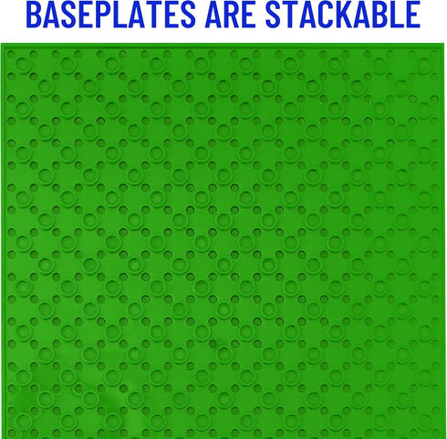Strictly Briks 4 Pack Classic Baseplates 10x10 in, Stackable Building Plates with 32 x 32 Studs, Mats, Bases, Boards, Sheets 100% Compatible with ...