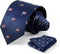 Men's American Flag Tie Set 3.27" (8.3CM) USA Flag Neckties and Pocket Square Set with Gift Box...