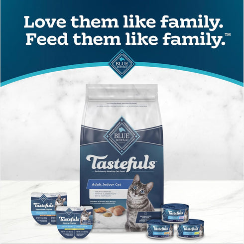 Blue Buffalo Tastefuls Natural Wet Cat Food Cans, Paté Style, Ocean Fish and Tuna Entrée 3-oz Cans (Pack of 4)...