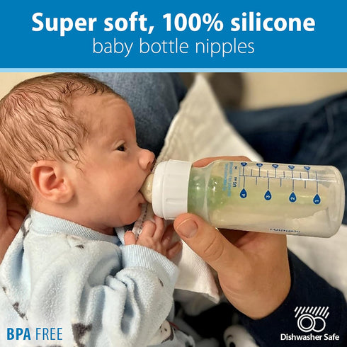 Dr. Brown's Ultra-Preemie Narrow Baby Bottle Nipple, Specialty Extra Slow Flow Rate, 100% Silicone Bottle Nipple, BPA Free, 0m+, 6 Pack...