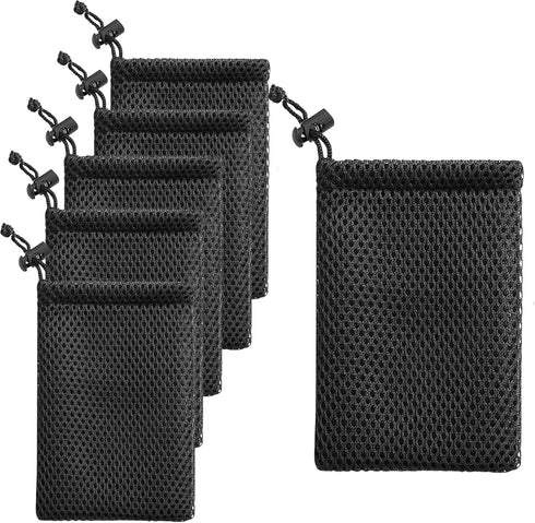 6Pcs Nylon Mesh Drawstring Bag, 5 x 3.5 Inch Portable Nylon Storage Bags with cord lock Mesh Laundry Bag for Travel and Organizing...