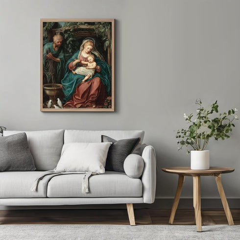 Posterizer 1 pcs-Holy Family in a rustic idyllic setting-Religious Posters-Gifts for Christians -Decor for Home & Office- unframed wall art...