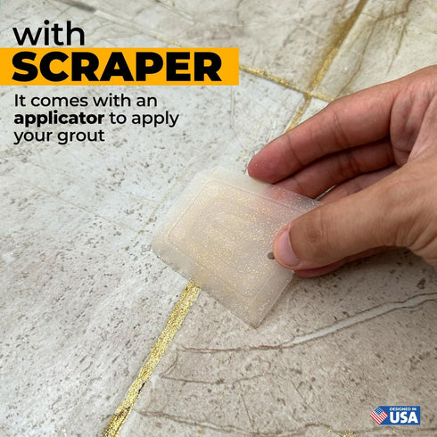 PentaUSA Tile Grout - Glitter Grout Tube, 6 Fl Oz Glitter Fast Drying Grout Paint, Shiny Grout Repair Kit - Renew Grout Lines in Bathroom, Kitchen...