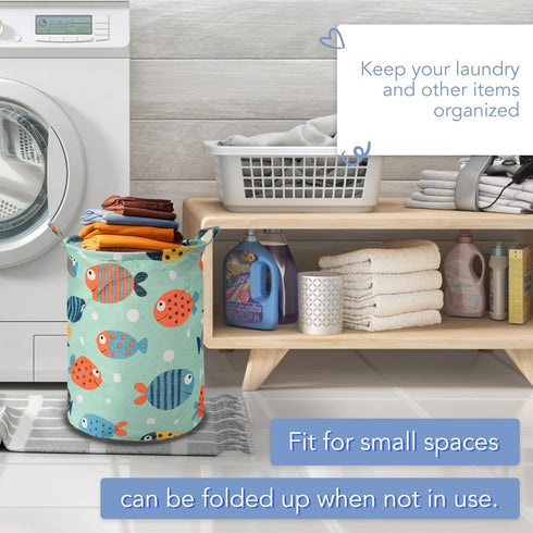 Baby Laundry Basket Collapsible - 11.8" x 15.7" - Lightweight, Portable, Stylish Storage Solution with Handles - Ideal for Laundry, Toys & Pet Pro...