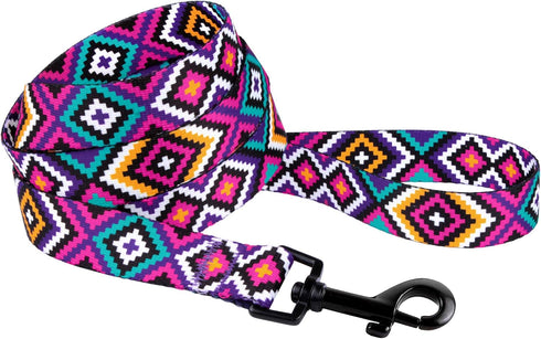 CollarDirect Aztec Dog Leash Nylon Tribal Pattern Cat Pet Leashes for Small Medium Large Dogs Puppy Lead 5 FT Long for Walking (Tribal Magenta, S)...