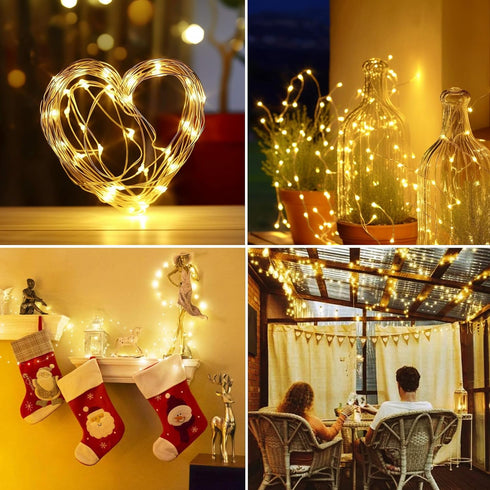 kolpop Solar Fairy Lights for Outside Waterproof, 3 Pack 96FT 240LED Solar Powered String Light Outdoor, 8 Modes Copper Wire Solar Twinkle Lightin...