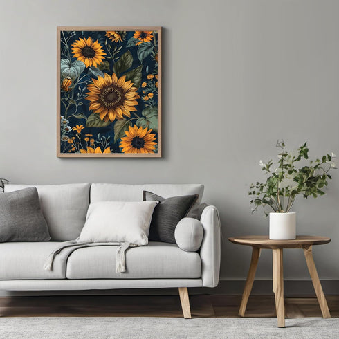 Posterizer 1 pcs-bright yellow wild flowers in the nature-Floral & Botanical Art-Abstract & Modern Art-Decor for Home & Office- UNFRAMED Wall Art...