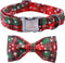 Lionheart glory Christmas Plaid Dog Collar Adjustable Soft Dog Collar with Bowtie, Pet Gift Dog Collars Bow for Small Medium Large Dogs...