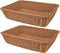 Yarlung 2 Pack Poly Wicker Woven Bread Basket, 15.7 Inch Rectangular Fruit Baskets Food Serving Holders for Vegetables, Home, Kitchen, Restaurant,...