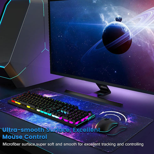 Gaming Mouse Pad, Large Mouse Pad XL 31. 5x11.8in, Big Extended Computer Keyboard Mouse Mat Desk Pad for Laptop with Stitched Edges, Waterproof Mo...