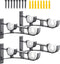 AddGrace Double Curtain Rod Brackets Set of 4 for Drapery Rod Window Hardware Rod Holders (Black)...