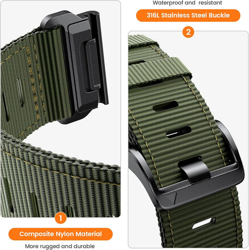Compatible with Garmin Fenix 7X/Fenix 6X/Fenix 5X/Fenix 8 51mm/5X Plus/6X Pro/7X pro, Nylon Quickfit 26 Watch Band for Tactix 7/Descent MK1/Mk2/Mk...