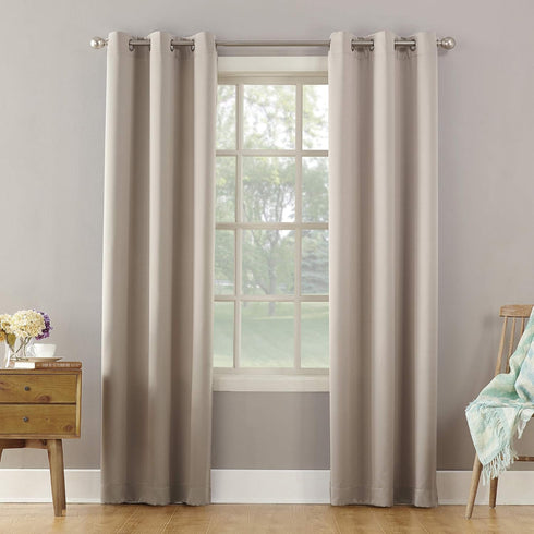 Sun Zero Becca Energy Efficient Grommet Curtain Panel, 40" x 63", Stone...