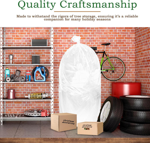 Jumbo Christmas Tree Removal Storage and Disposal Bag – Extra Large Plastic Bags Container to Cover Xmas Trees Up to 9feet 5inch, Heavy Duty, Disp...