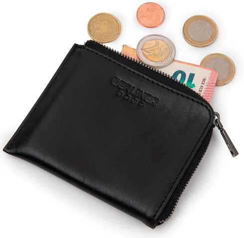 Berliner Bags Premium Leather Coin purse Mark, Mini Wallet with Zipper for Men and Women...