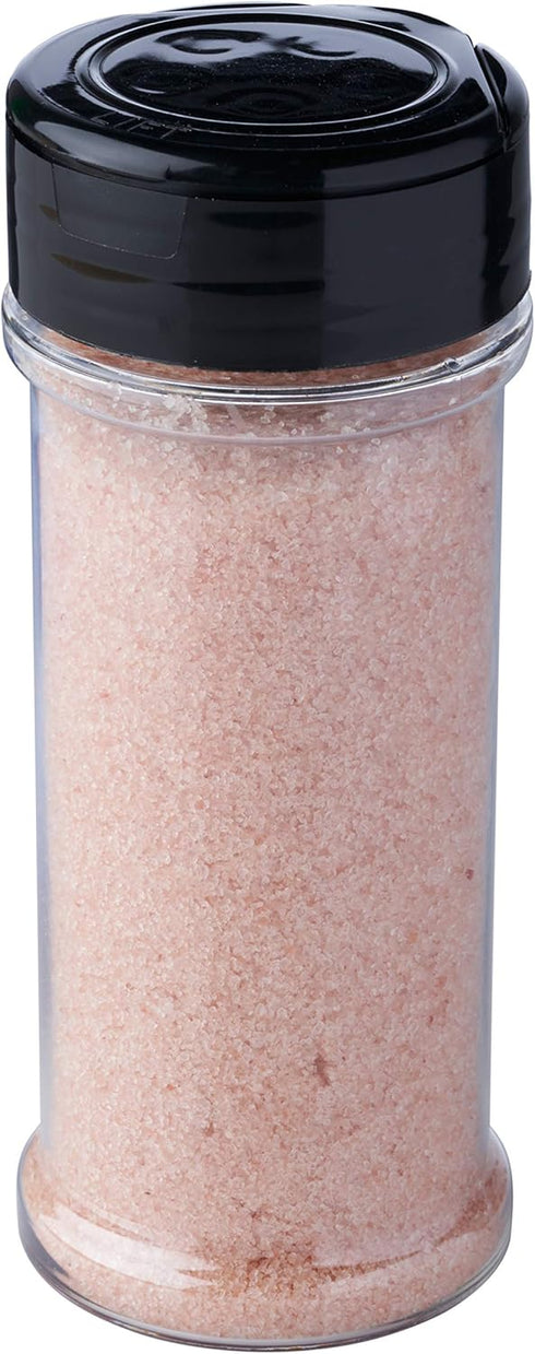 12 Pack of 6 Oz. Empty Clear Plastic Spice Bottles with Black Top Lids For Storing and Dispensing Salt, Sweeteners and Spices - Food-Grade Spice J...