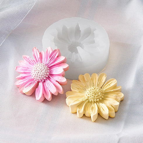 White Flower Silicone Molds Daisy Fondant Mold Daisy Chrysanthemum Mould Flower Silicone Fondant Molds for DIY Cake Decoration Chocolate Candy Pol...