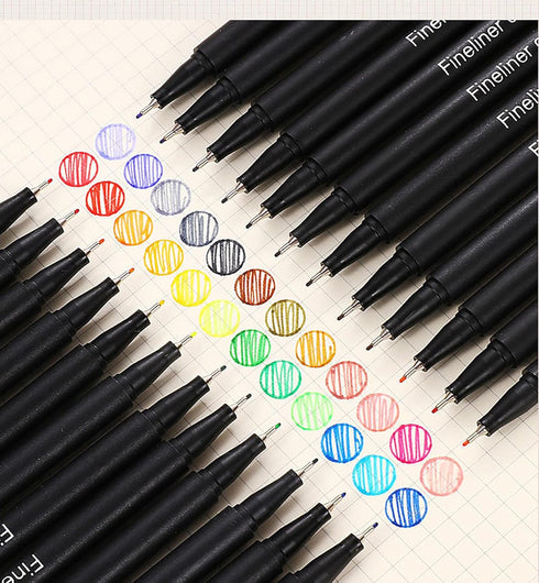 YIKANGHENG 24 Pcs 24 Colors Fine Point Line Drawing Pens, 0.4mm of Pen Point for Painting, School and Office Supplies (24)...