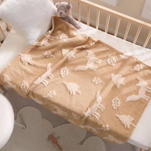 BORITAR Baby Blanket for Boys Girls 3D Fleece Fluffy Fuzzy Bed Blanket with Lovely Fox Animal Design for Toddler Infant, Newborn, Home Decor Blank...