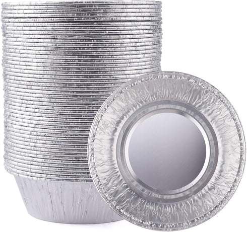 4 Inch Aluminum Foil Mini Pie Pans 50Pcs - Disposable Small Mini Pie Tins Pot Pie Tins For Bakeries, Cafes, Restaurants - Durable Mini Tart Pans f...