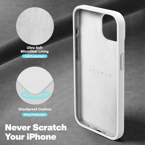 OTOFLY Designed for iPhone 13 Case, Silicone Shockproof Slim Thin Phone Case for iPhone 13 6.1 inch (White)...