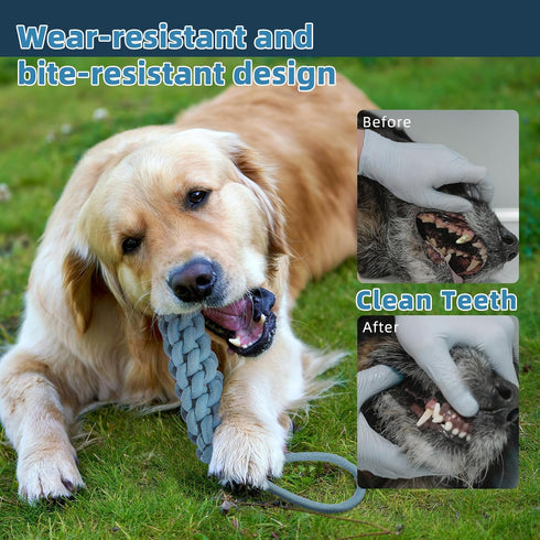 Dog Rope Toys for Small Large Dogs, Puppy Teething Chew Pull Toy, Dog Toys for Aggressive Chewers, Tug of War Dog Toy Teeth Cleaning Gum Massage,D...