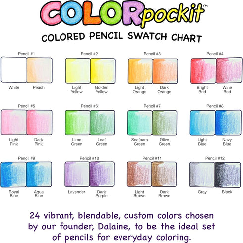12 Premium Double-Sided Colored Pencils with 24 colors!...