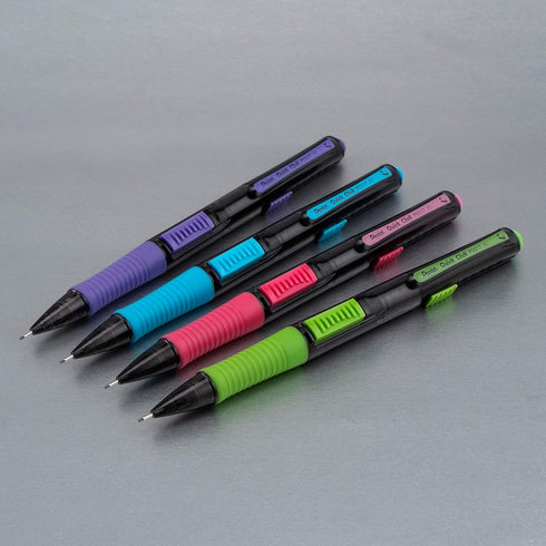 Pentel Quick Click Pop Mechanical Pencil, (0.7mm) Medium 2B Lead, Black Barrel W/Pink Trim Box of 12 (PD217AP)...