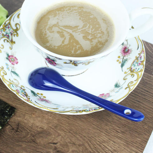 4.8” Ceramic Spoon Small Coffee Spoon Stir-stirring Spoon Asian Ceramic Spoons for Coffee Tea Yogurt Sauce Sugar Salt and Desserts Demitasse Espre...