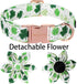 ARING PET St Patrick's Day Dog Collar-Cute Clovers Dog Collar with Flower, Adjustable Cotton Shamrock Pet Collar Puppy Collars with Metal Buckle...