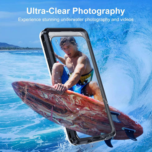 Beasyjoy Waterproof Phone Case, Underwater Snorkeling Diving Phone Case, Universal Self-Check Water Proof Case Up to 6.9 Inch for iPhone 15/14/13/...
