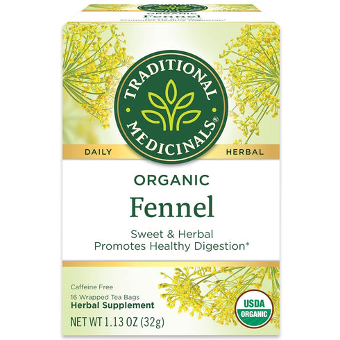 Traditional Medicinals Organic Fennel Herbal Tea, Promotes Digestive Health, (Pack of 2) 32 Tea Bags Total...