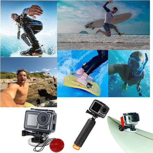 32in1 Surfboard Mounts + Insurance Tethers + Floating Hand Grip + Floaty + Screws for GoPro Hero 11 10 9 8 MAX 7 Black Silver White/6/5/5S/4S/4/3+...