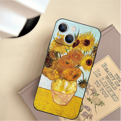 Compatible with iphone 13 Mini Phone Case 5.4 Inch,Yellow Sunflower by Van Gogh Art Aesthetic Phone Case, Slim Shockproof Protctive Antishock Cove...