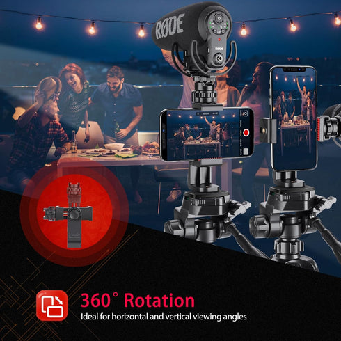 Zeadio Smartphone Stabilizer, Vlogging Hand Grip Video Holder Rig Handle Travel Selfie Stick with Clamp Mount for All iPhone and Android Mobile Ce...