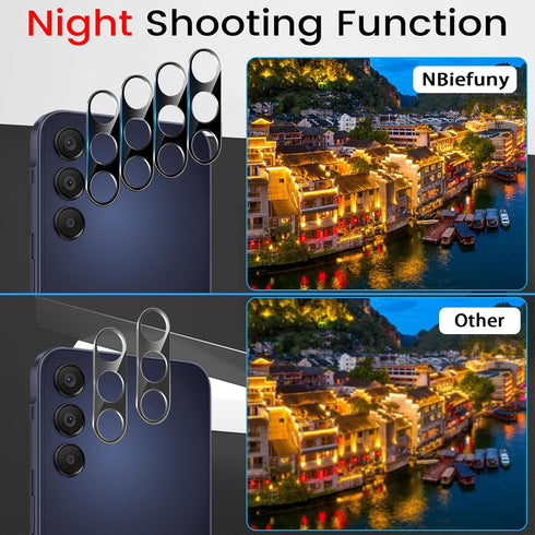 4 Pack Screen Protector for Samsung Galaxy A15 5G with 4 Pack Camera Lens Protector, Full Coverage Tempered Glass Film Anti-Fingerprint Case Frien...