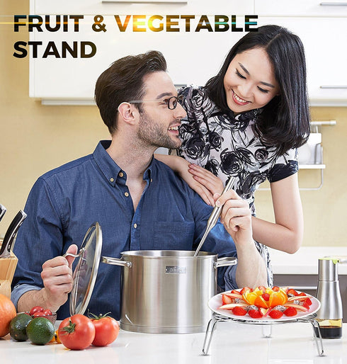 Konrisa Stainless Steel Steam Rack for Instant Pot Cooking Trivet Rack Holder Egg Steamer Basket Trivet Food Stand Air Fryer Rack for Pressure Coo...