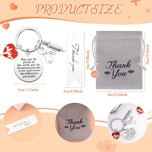 Henoyso 36 Pcs Nurse Gifts Nurse Keychain Bulk Nurse Week Appreciation Gift for Nurse Student Medical Assistant Nurse Day(White)...