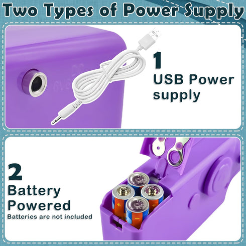 Handheld Sewing Machine Portable Stitching Machine for Beginners Mini Electric Sewing Machine for DIY, Various Fabric, Clothes, Travel Purple......